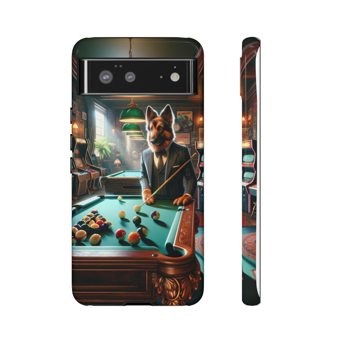 German Shepherd Playing Pool Phone Case