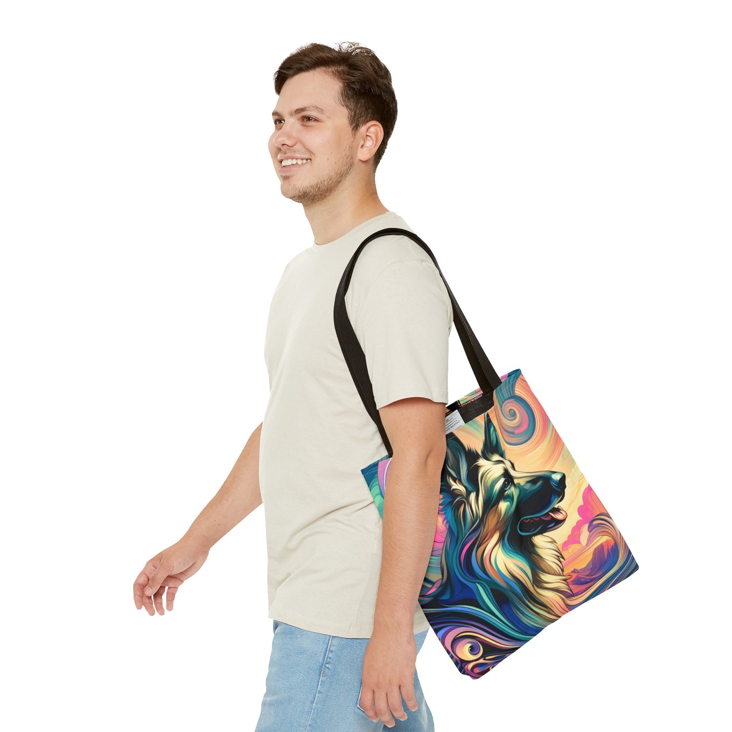 Art nouveau and vaporwave German Shepherd Tote Bag