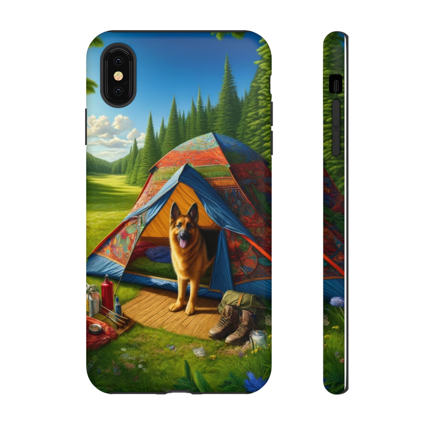 German Shepherd Camping  Phone Case