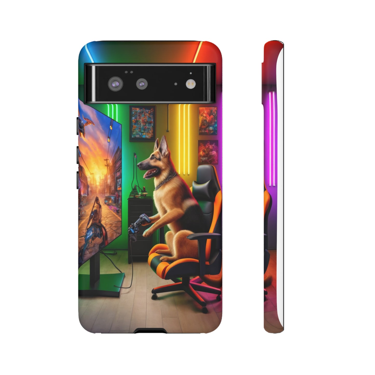 German Shepherd Playing Video Games Phone Case