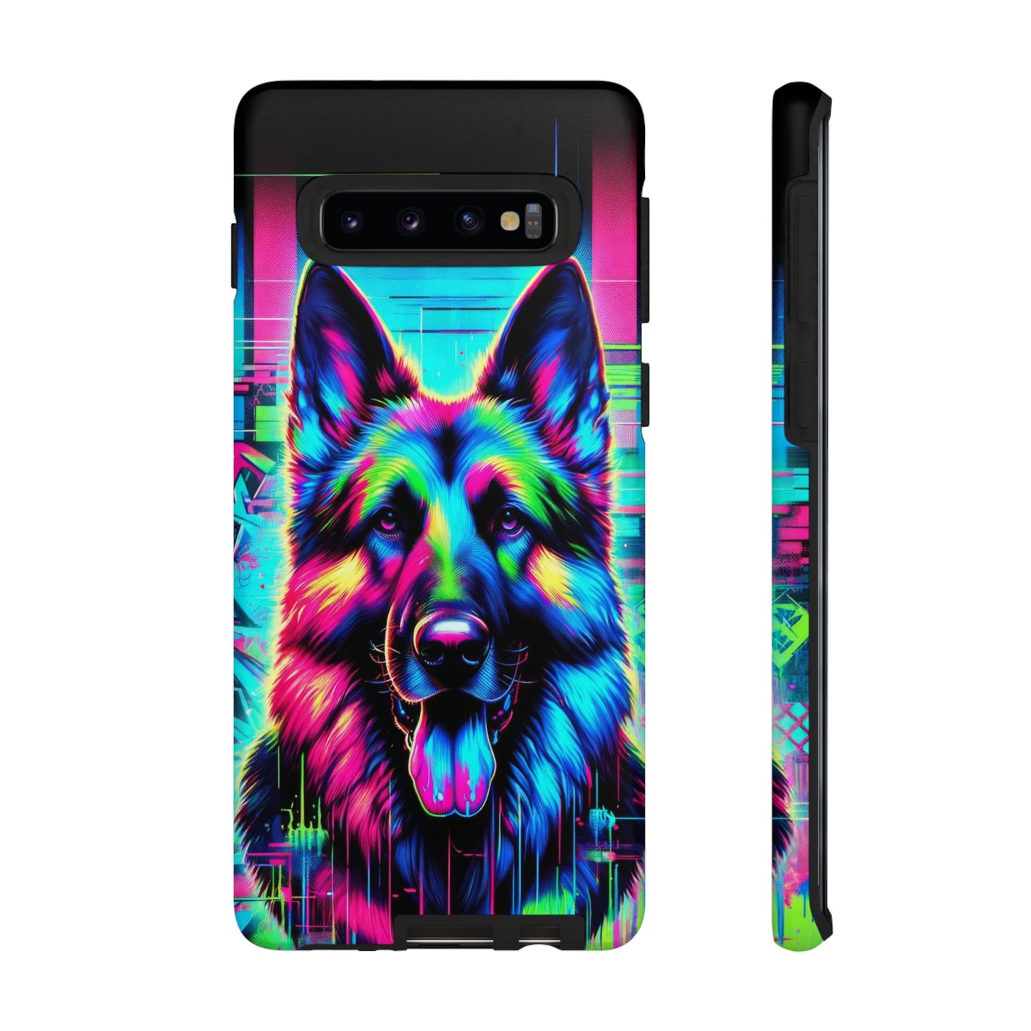 Neon graffiti German Shepherd Phone Case