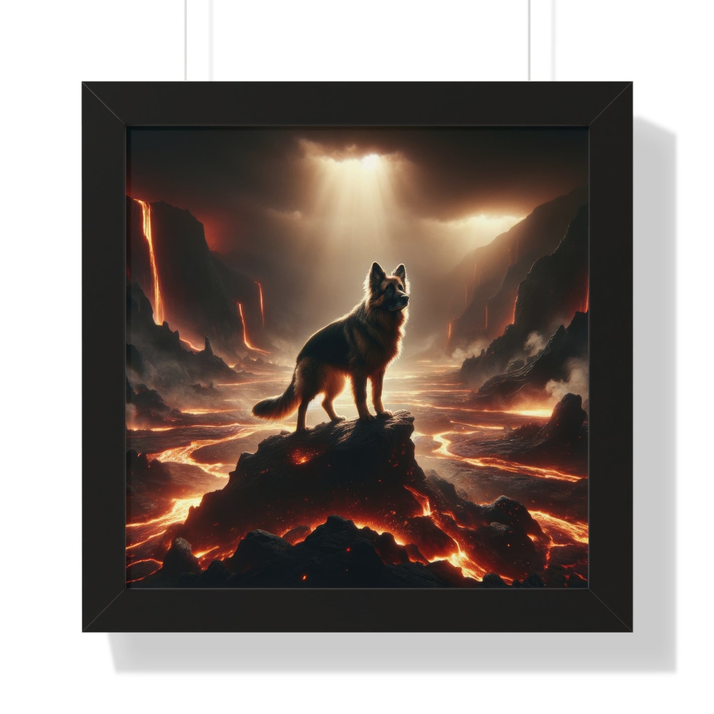 Concept art German Shepherd Framed Poster Painting 16x16