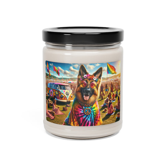 Hippie German Shepherd Scented Soy Candle, 9oz