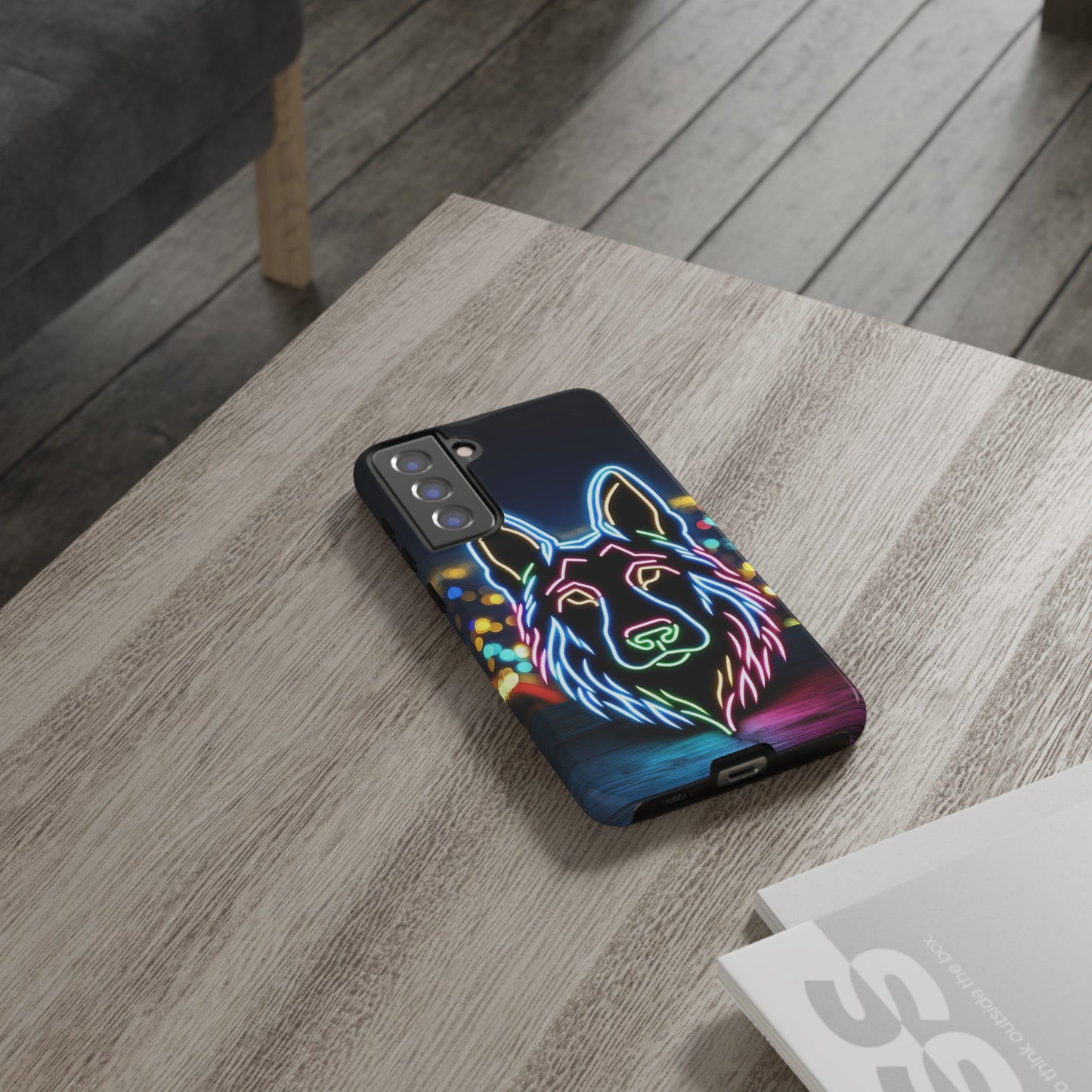 German Shepherd Neon Light Phone Case