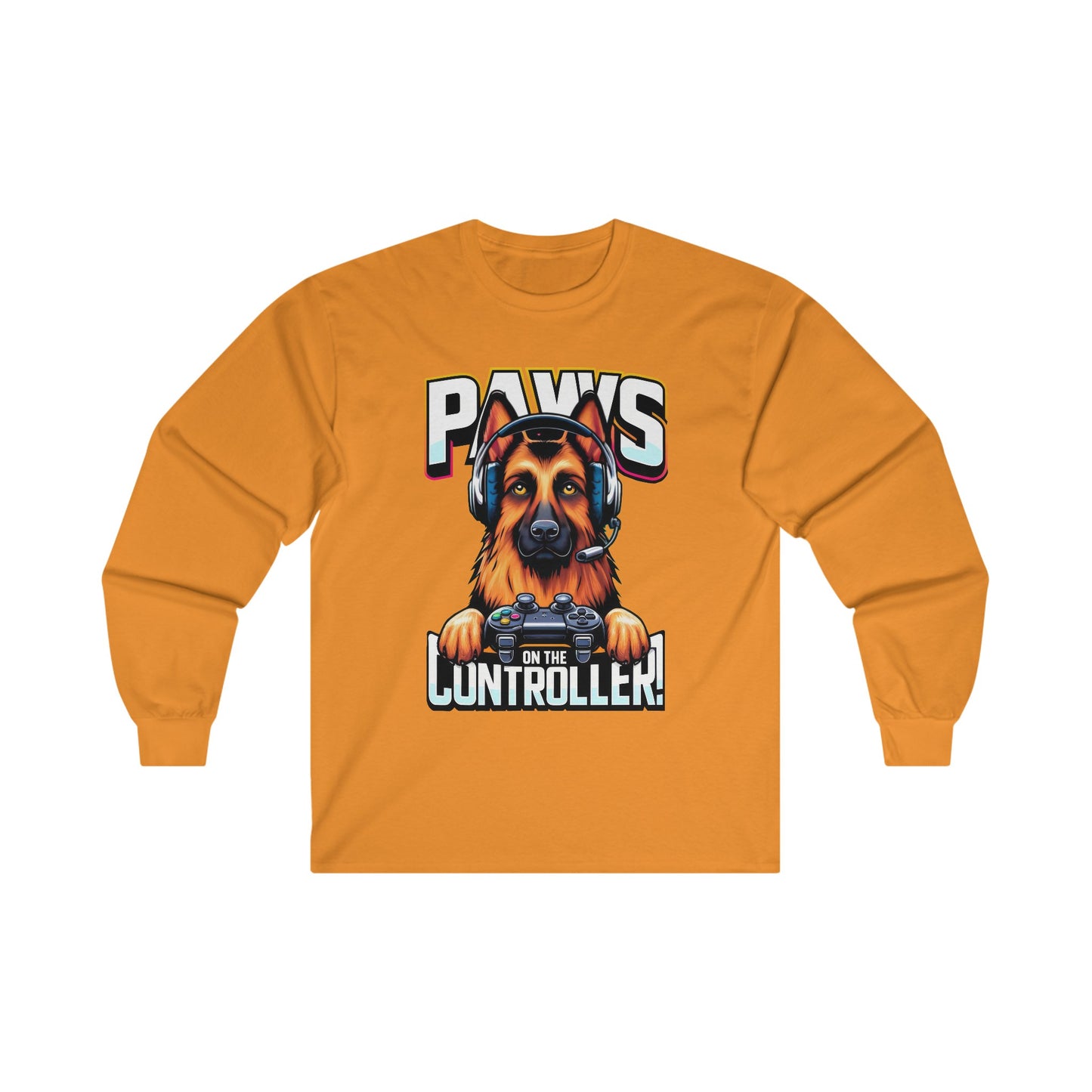 Paws on the Controller Long Sleeve Shirt (20 colors) (German Shepherd)