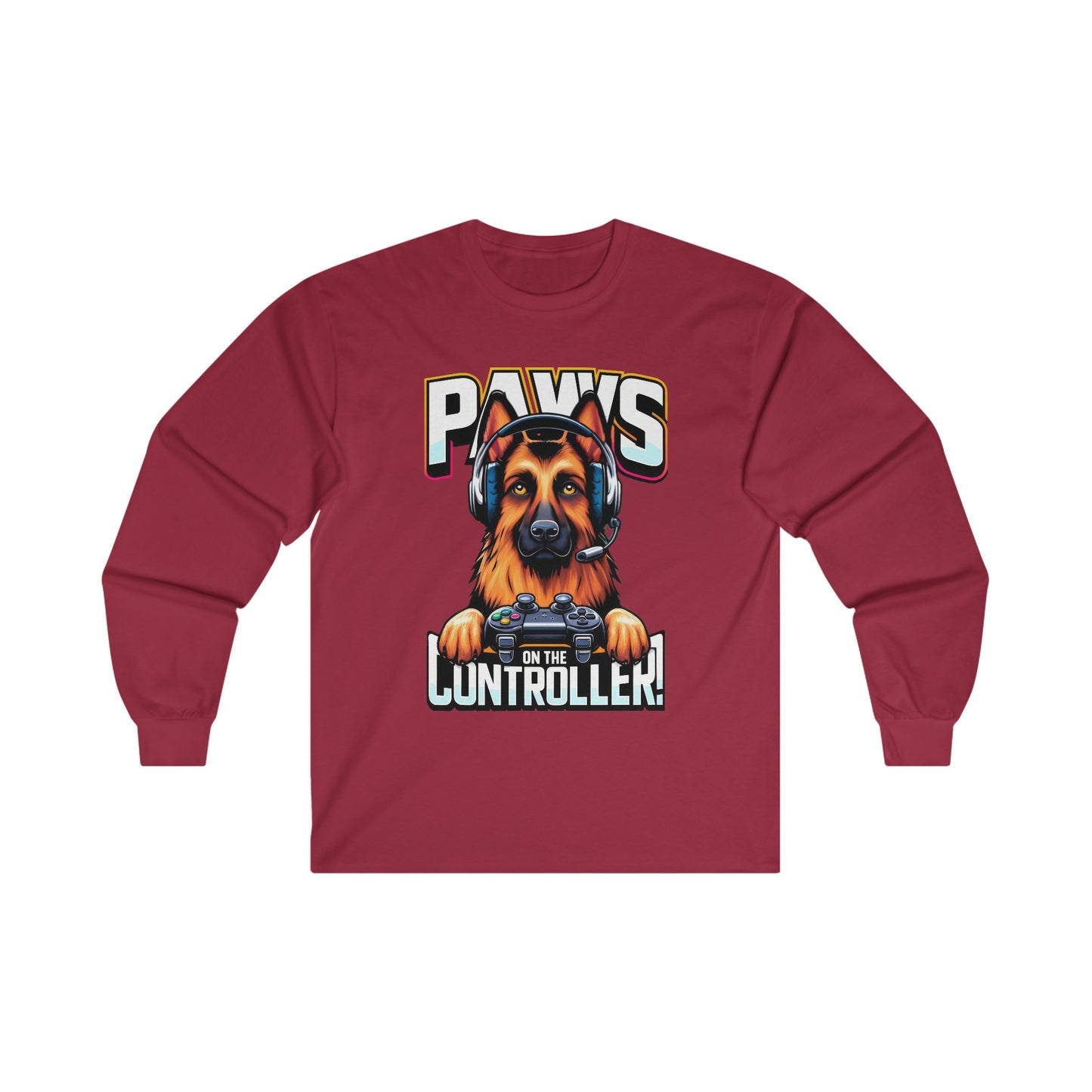 Paws on the Controller Long Sleeve Shirt (20 colors) (German Shepherd)