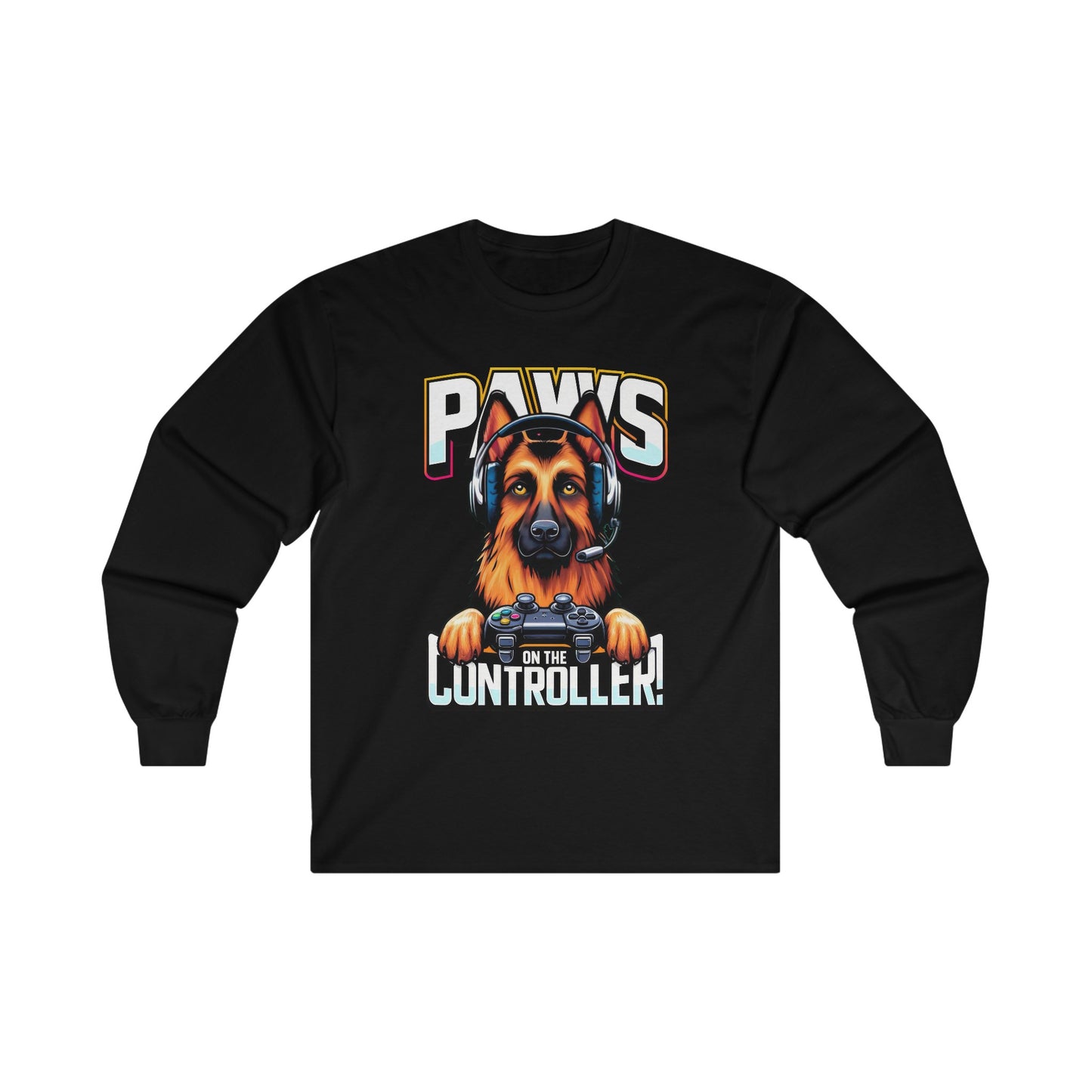 Paws on the Controller Long Sleeve Shirt (20 colors) (German Shepherd)