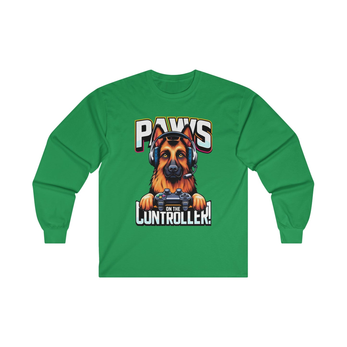 Paws on the Controller Long Sleeve Shirt (20 colors) (German Shepherd)