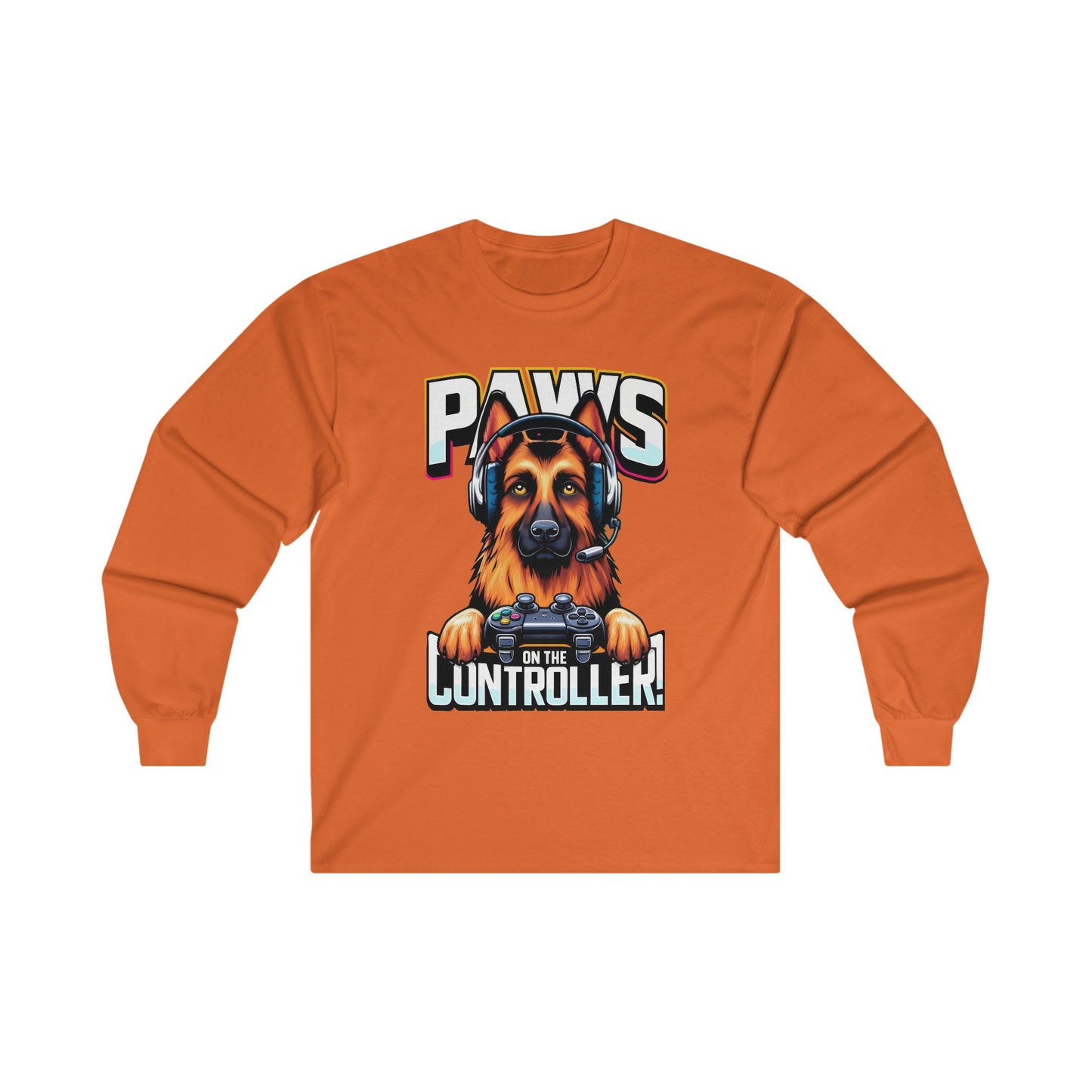 Paws on the Controller Long Sleeve Shirt (20 colors) (German Shepherd)