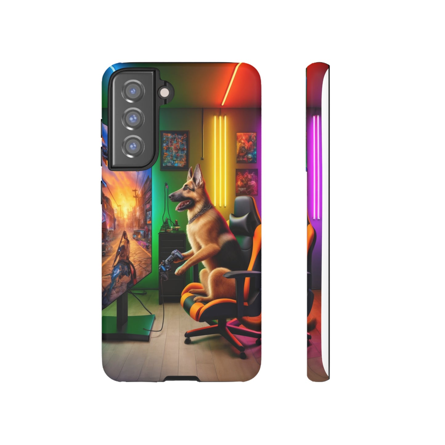 German Shepherd Playing Video Games Phone Case