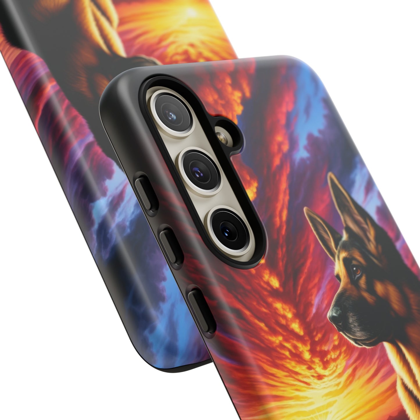 German Shepherd Watching a Sunset Phone Case