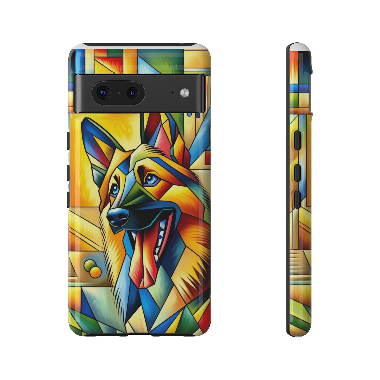 German Shepherd in Cubism Tough Phone Case