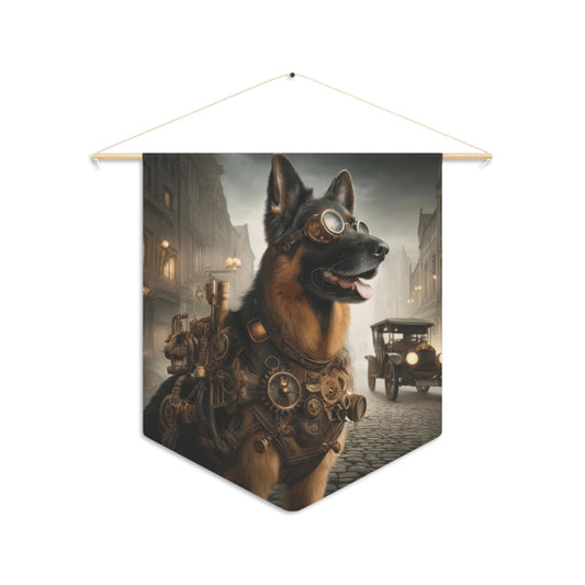 Realism and steampunk German Shepherd Pennant