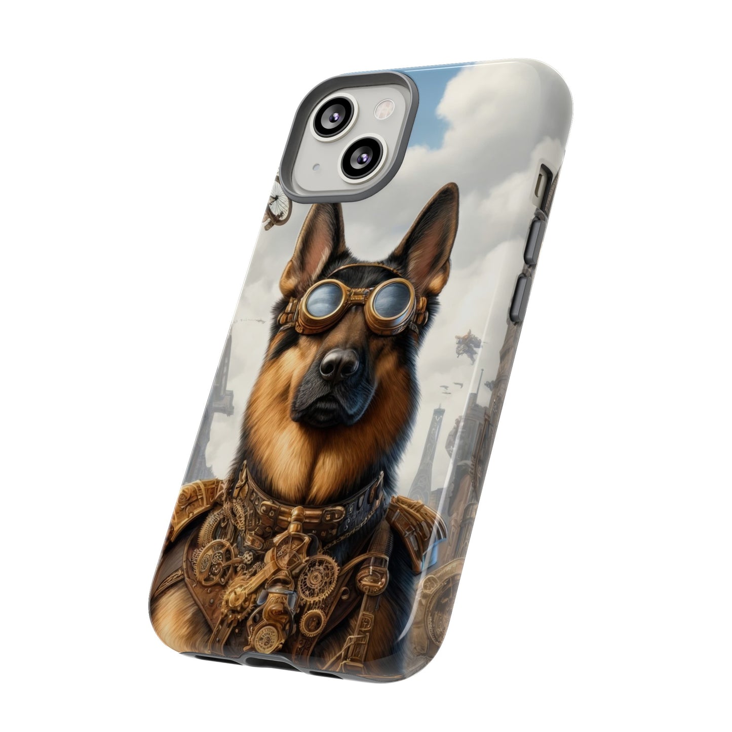 Realism and steampunk German Shepherd Phone Case