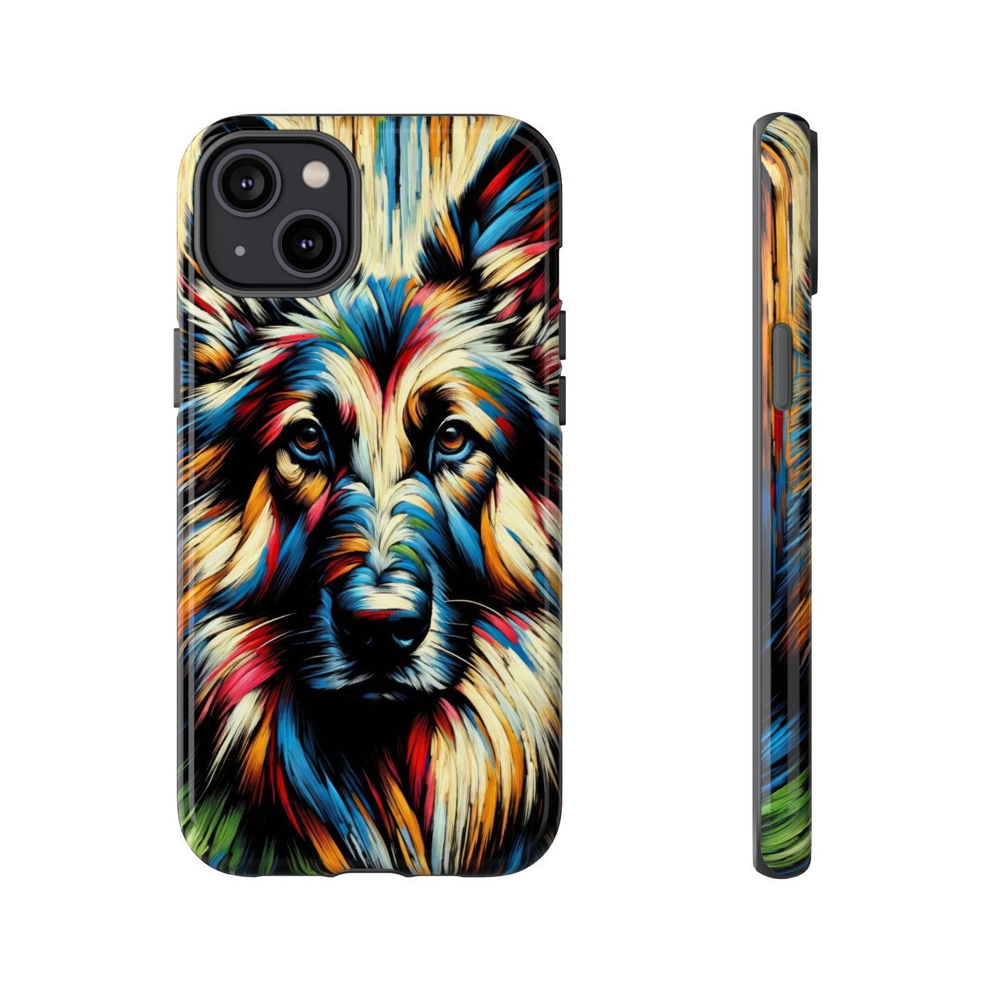 Fauvism scratchboard technique German Shepherd Phone Case