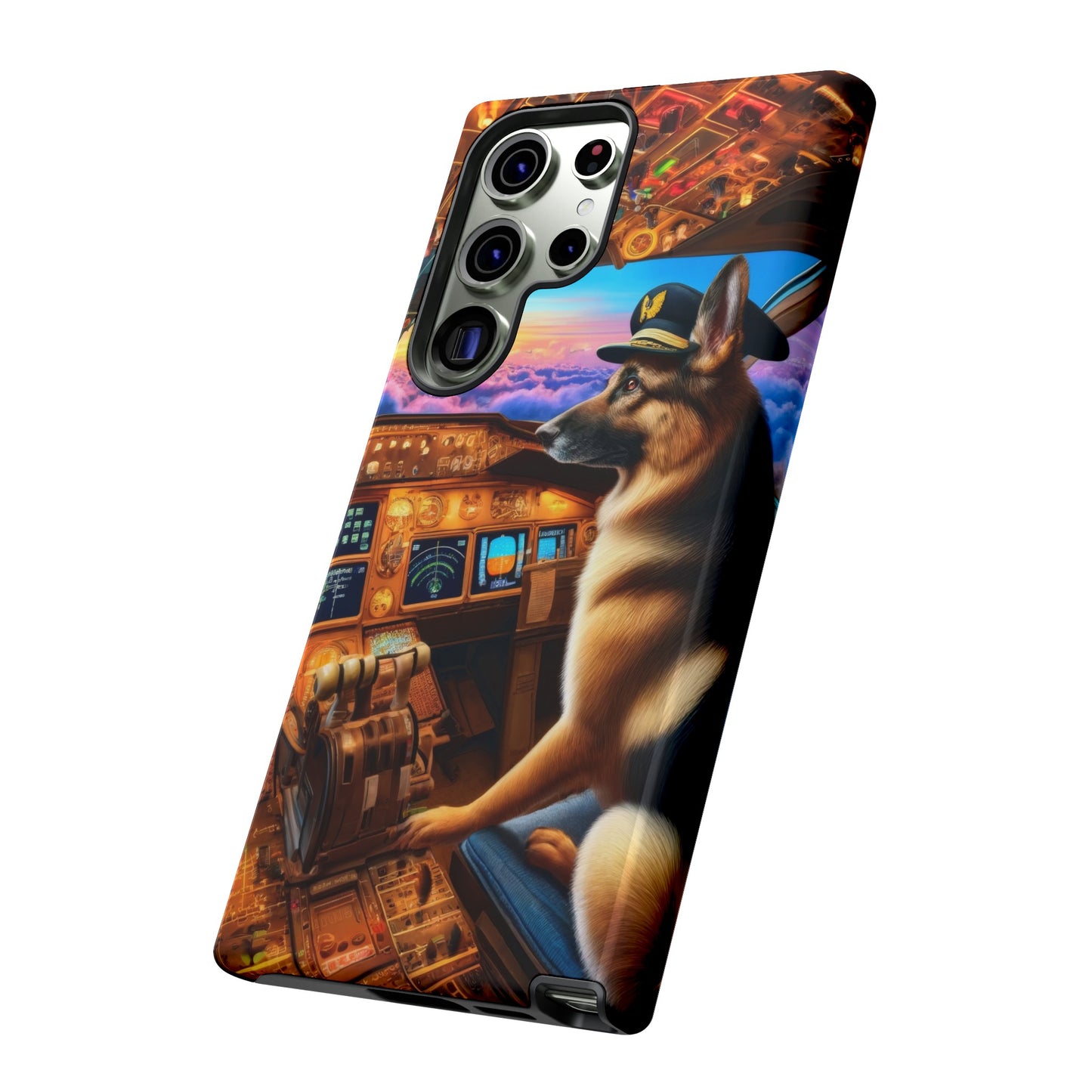 German Shepherd Flying an Airplane Phone Case