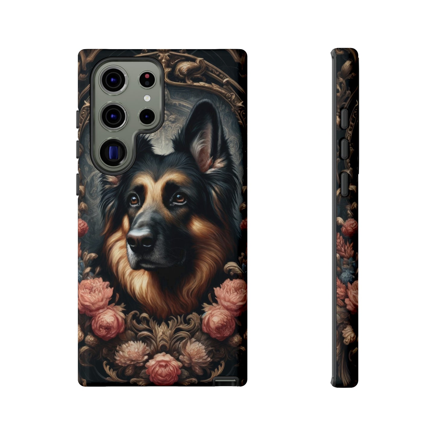 Gothic, high angle German Shepherd Phone Case