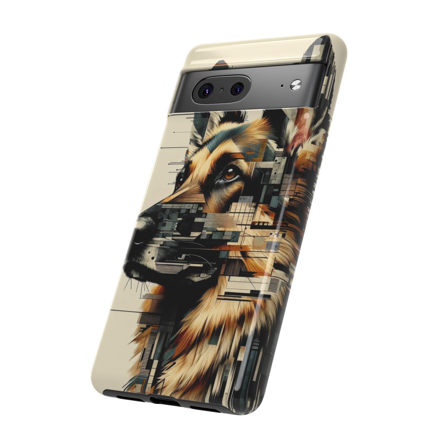 Constructivist and dadaist German Shepherd Phone Case