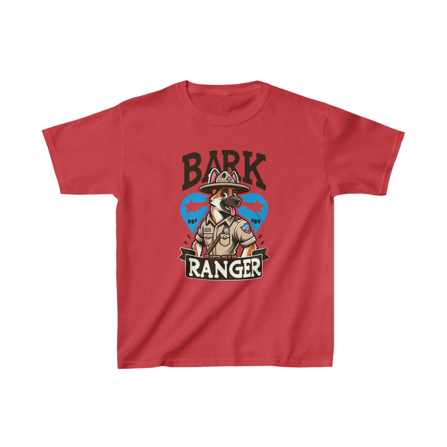 Bark Ranger On Duty Kids Size T-Shirt (Multi colors) (German Shepherd)