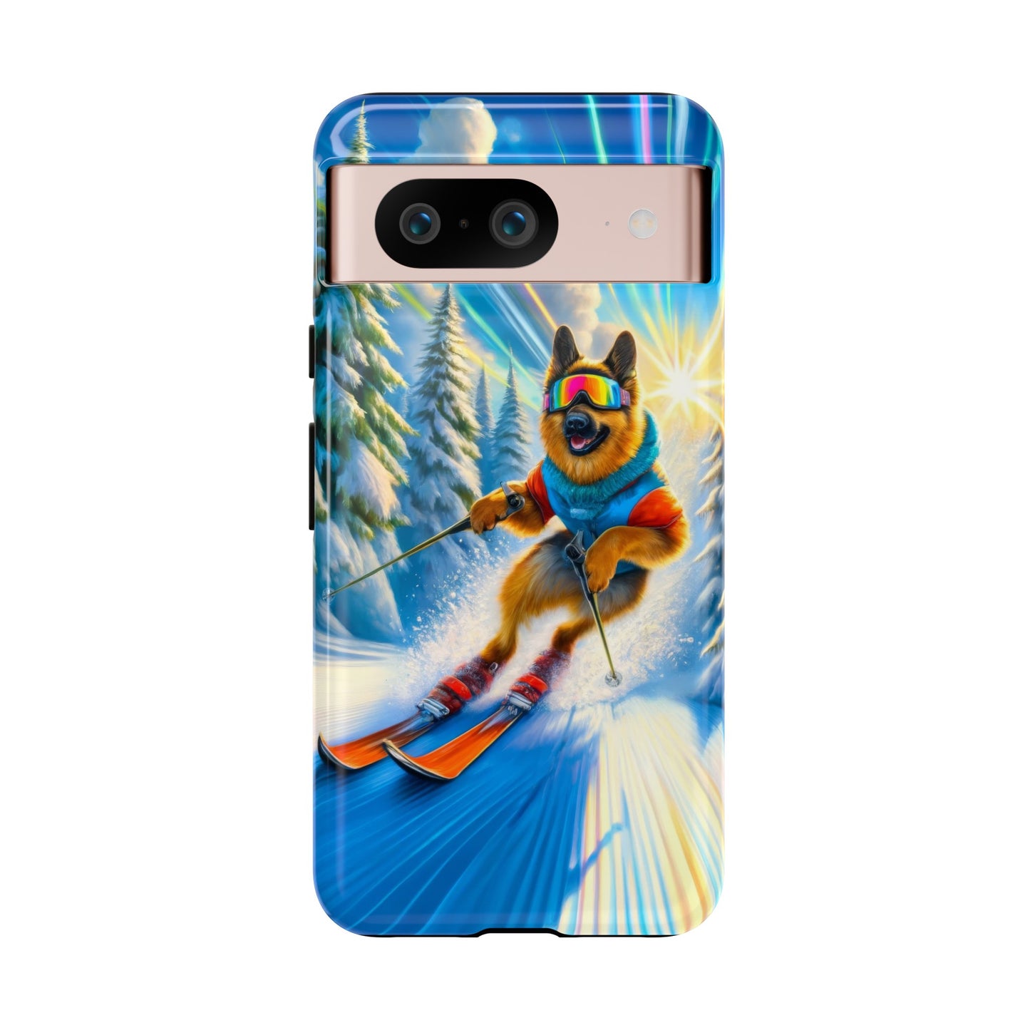 German Shepherd Skiing Phone Case