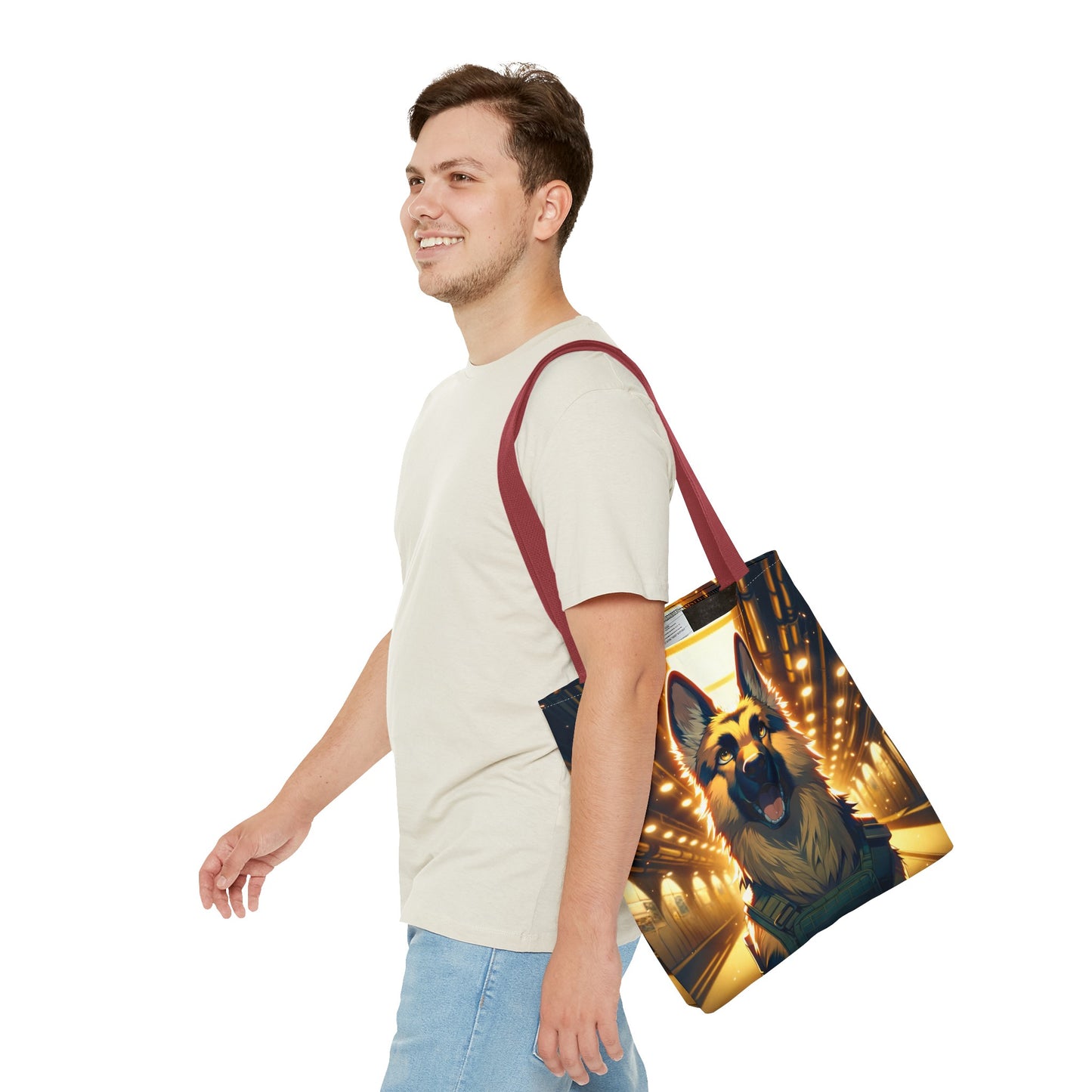 Anime German Shepherd Tote Bag