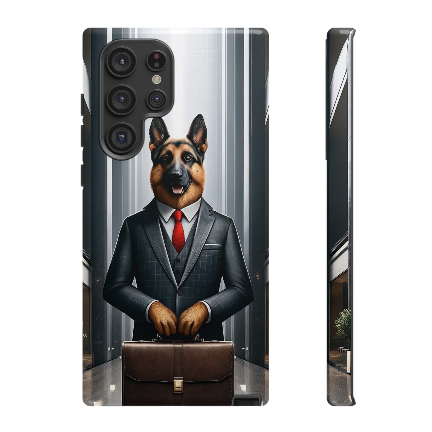 German Shepherd Wearing a Business Suit Phone Case