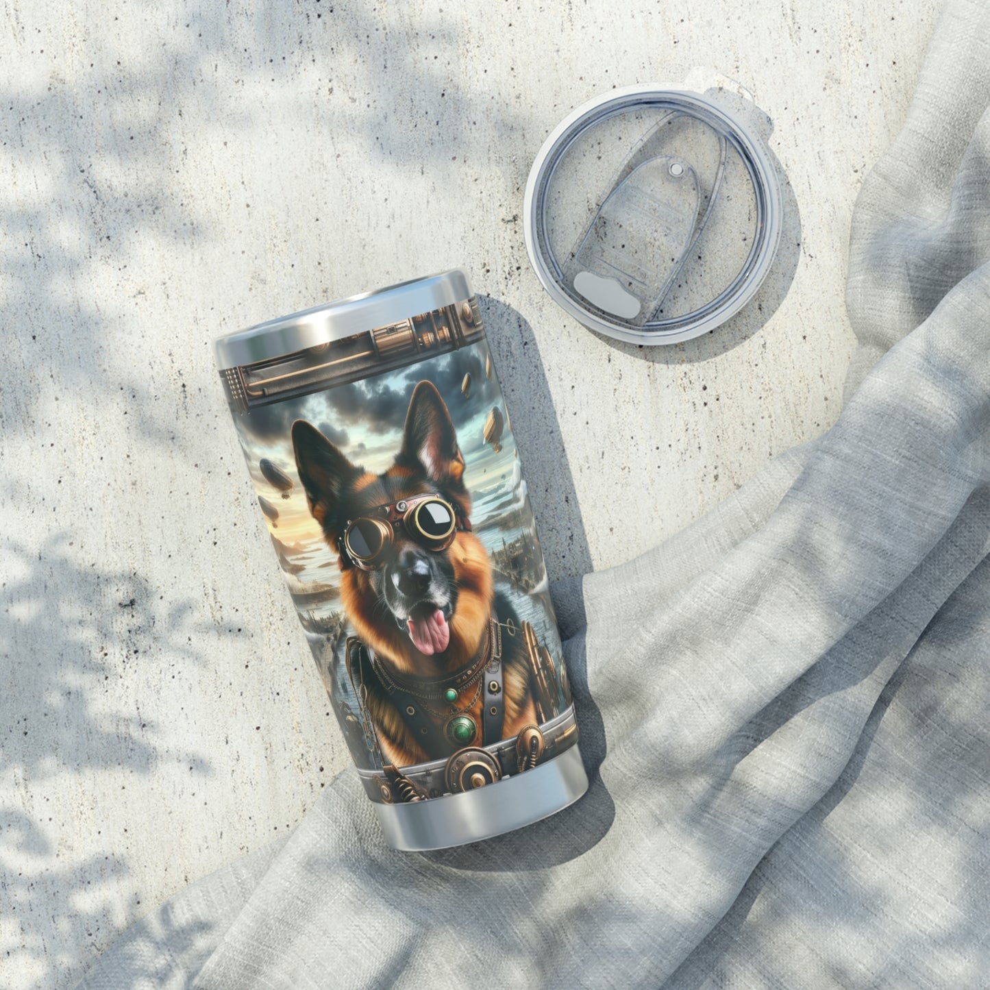 Steampunk Fantasy V2 German Shepherd 20oz Tumbler
