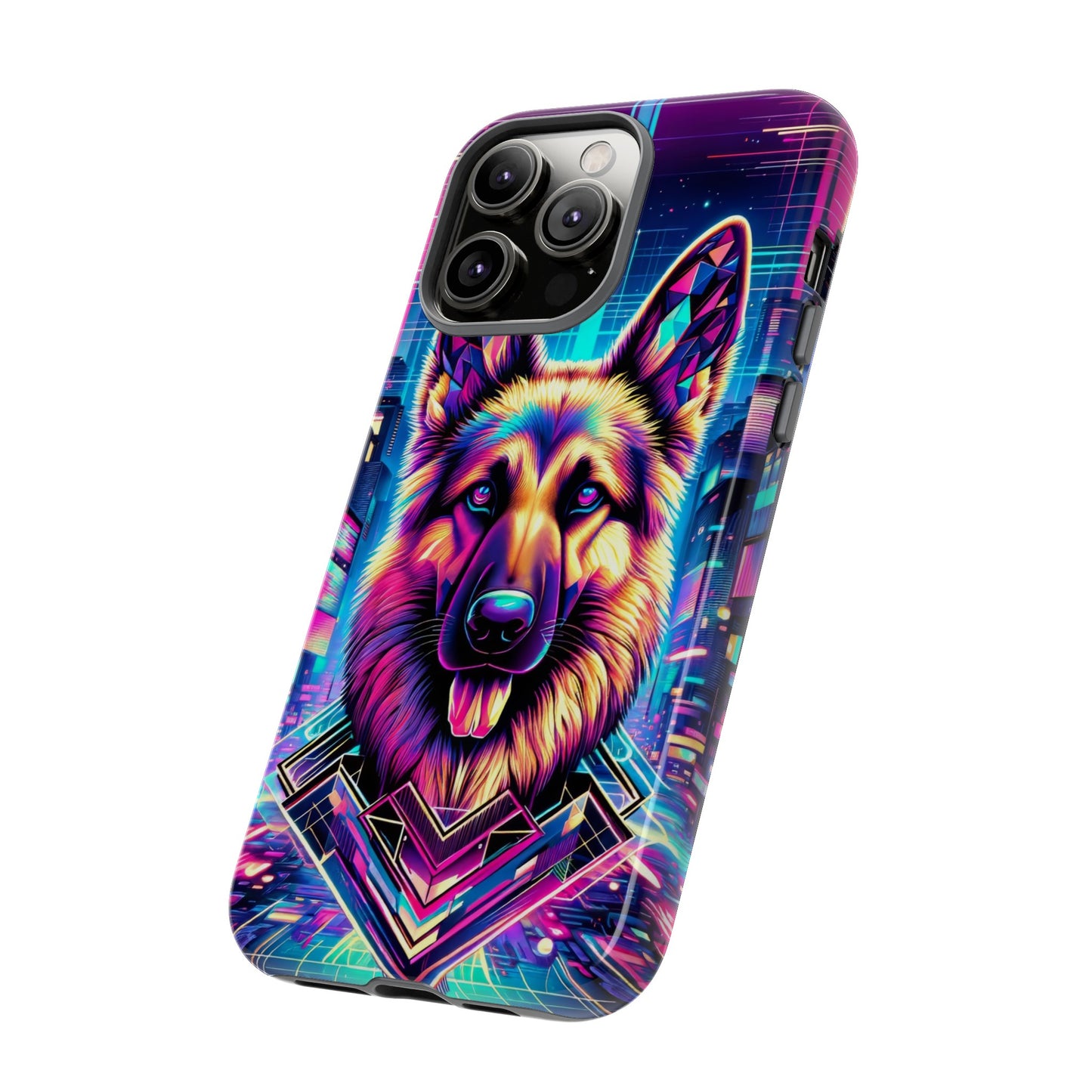 Glitch art German Shepherd Phone Case