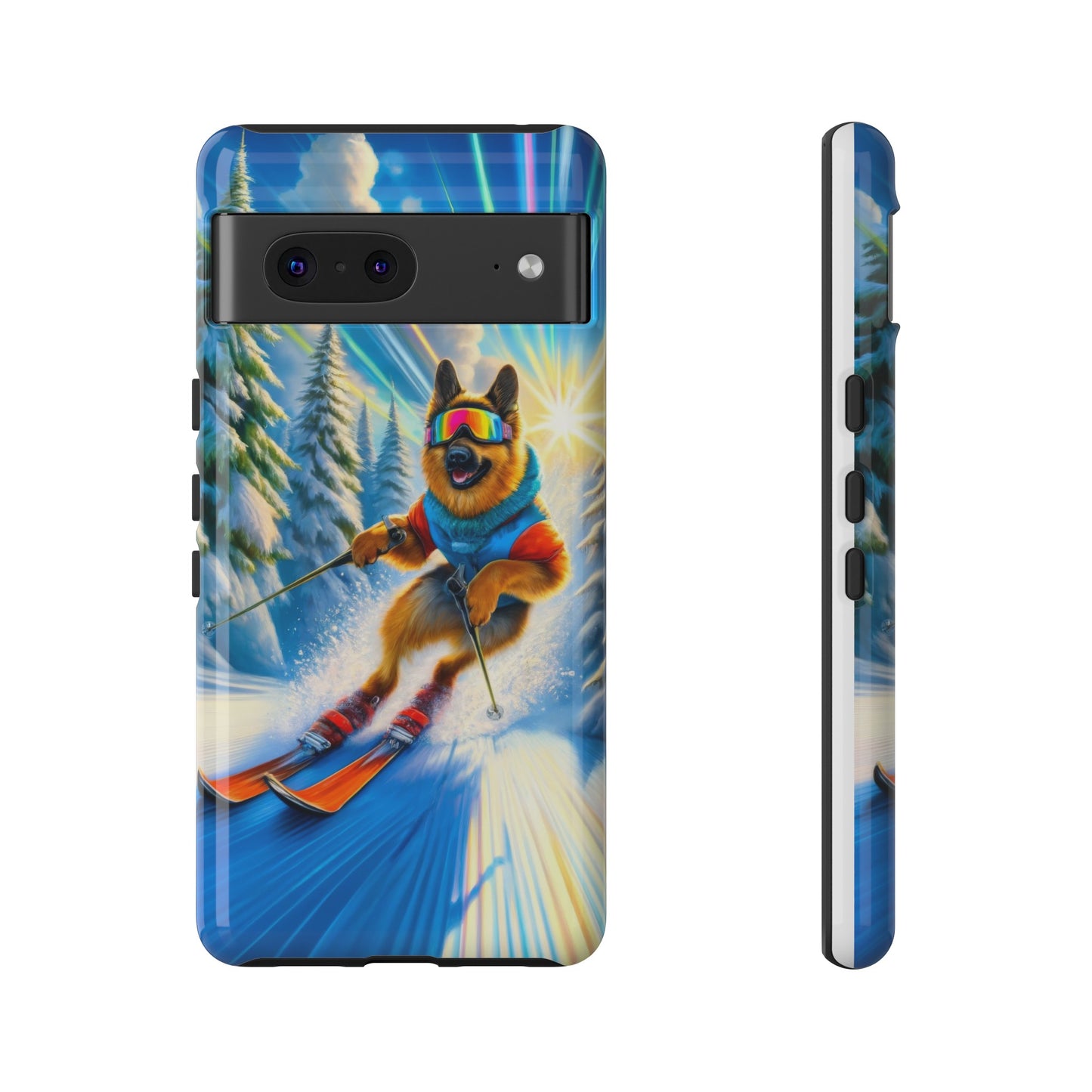 German Shepherd Skiing Phone Case