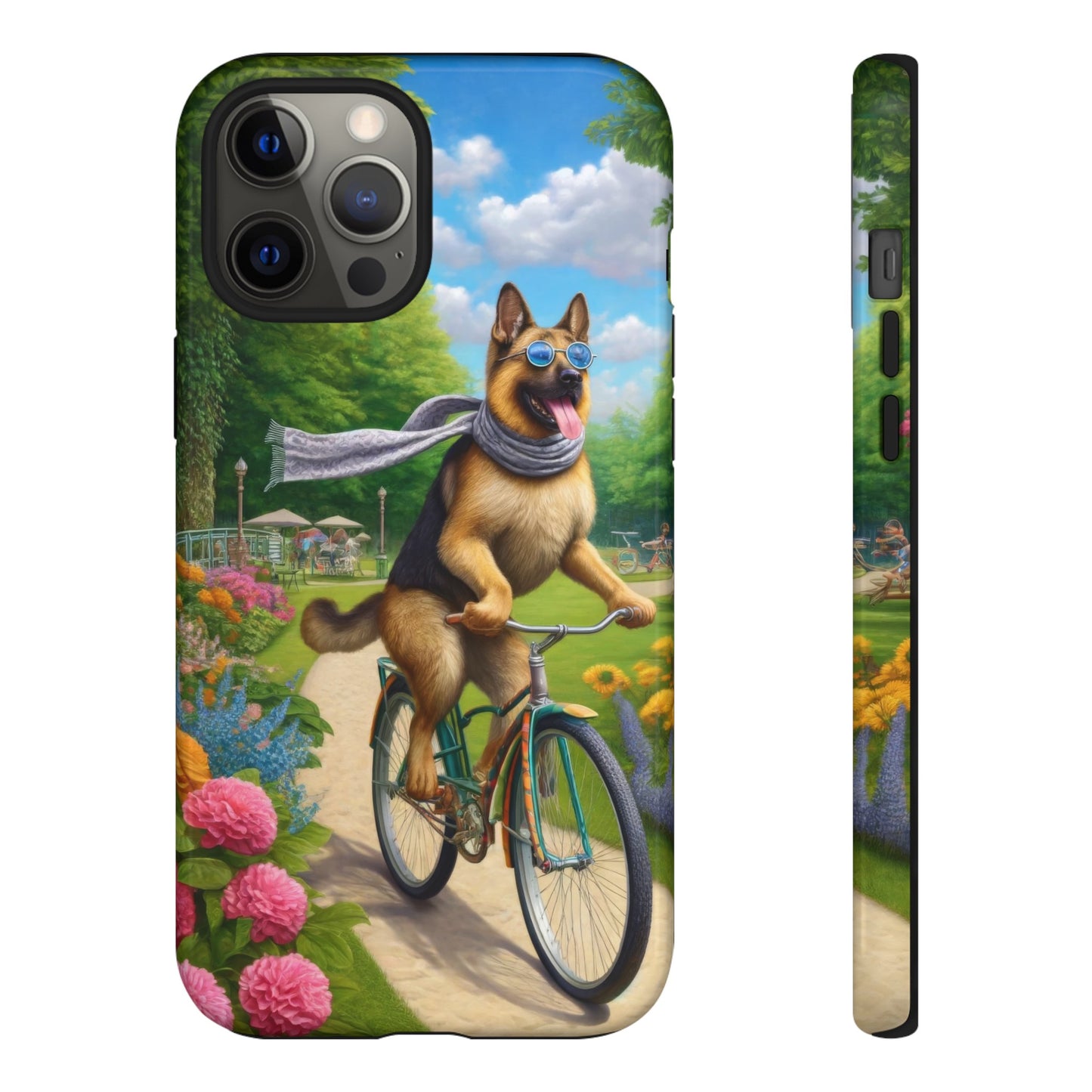 German Shepherd Riding a Bicycle Phone Case