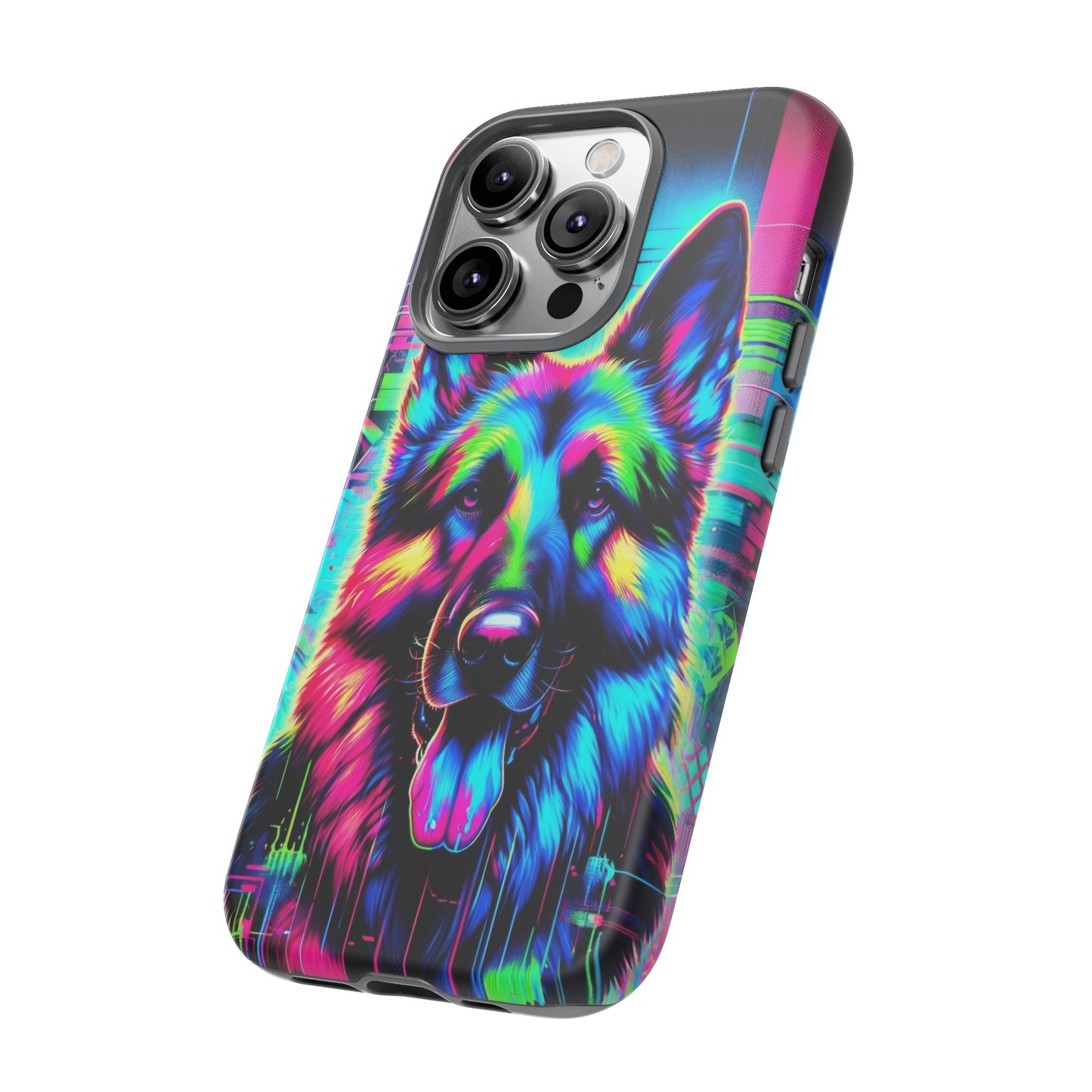 Neon graffiti German Shepherd Phone Case