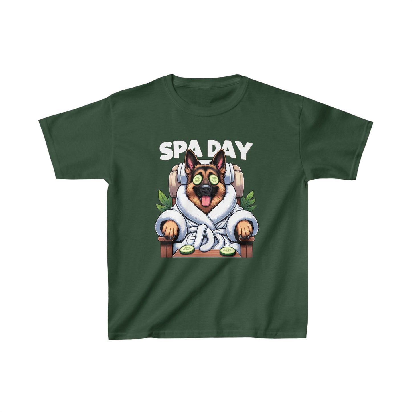 Spa Day Kids Size T-Shirt (Multi colors) (German Shepherd)