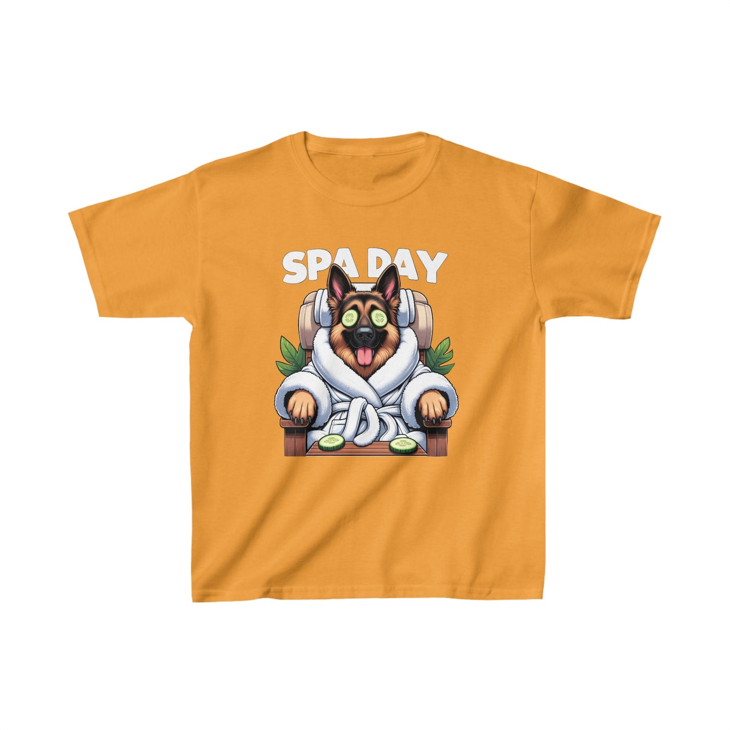 Spa Day Kids Size T-Shirt (Multi colors) (German Shepherd)