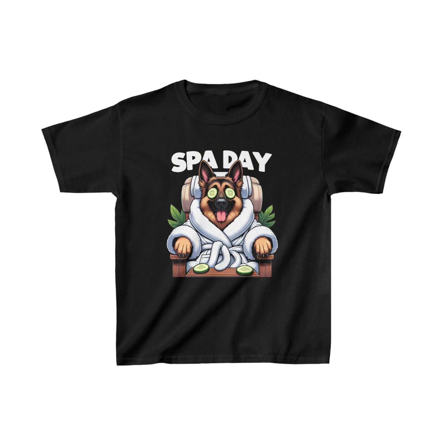 Spa Day Kids Size T-Shirt (Multi colors) (German Shepherd)