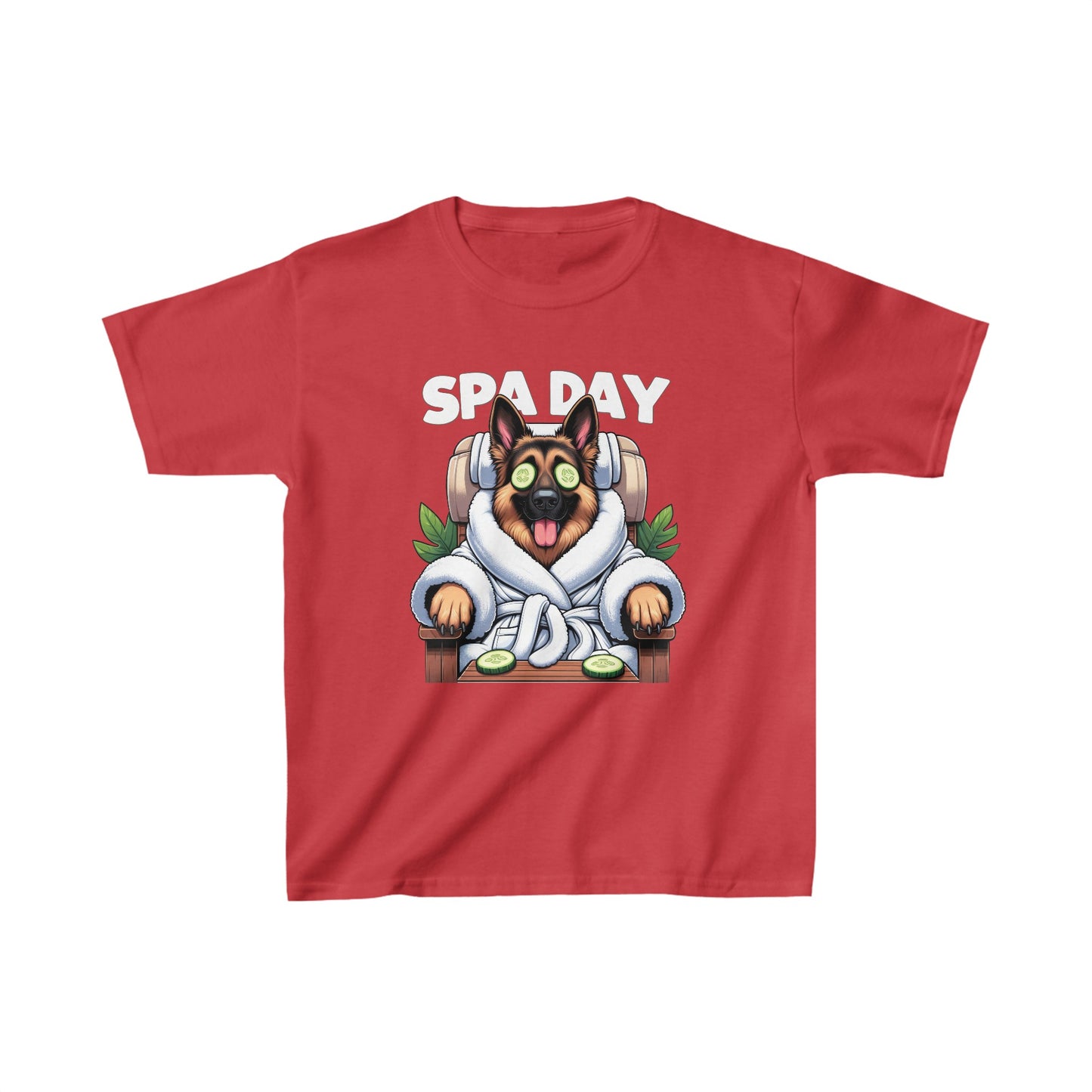 Spa Day Kids Size T-Shirt (Multi colors) (German Shepherd)