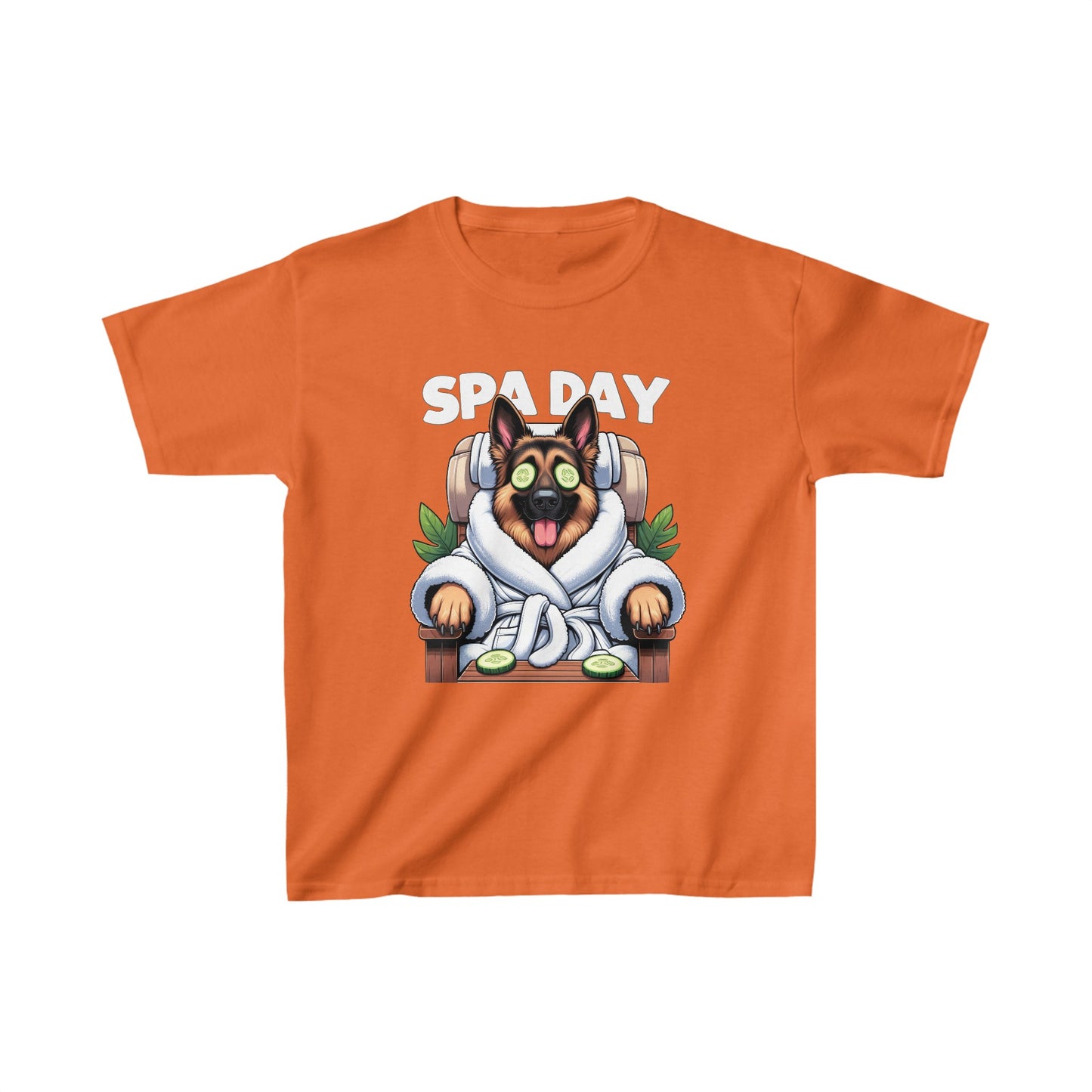 Spa Day Kids Size T-Shirt (Multi colors) (German Shepherd)