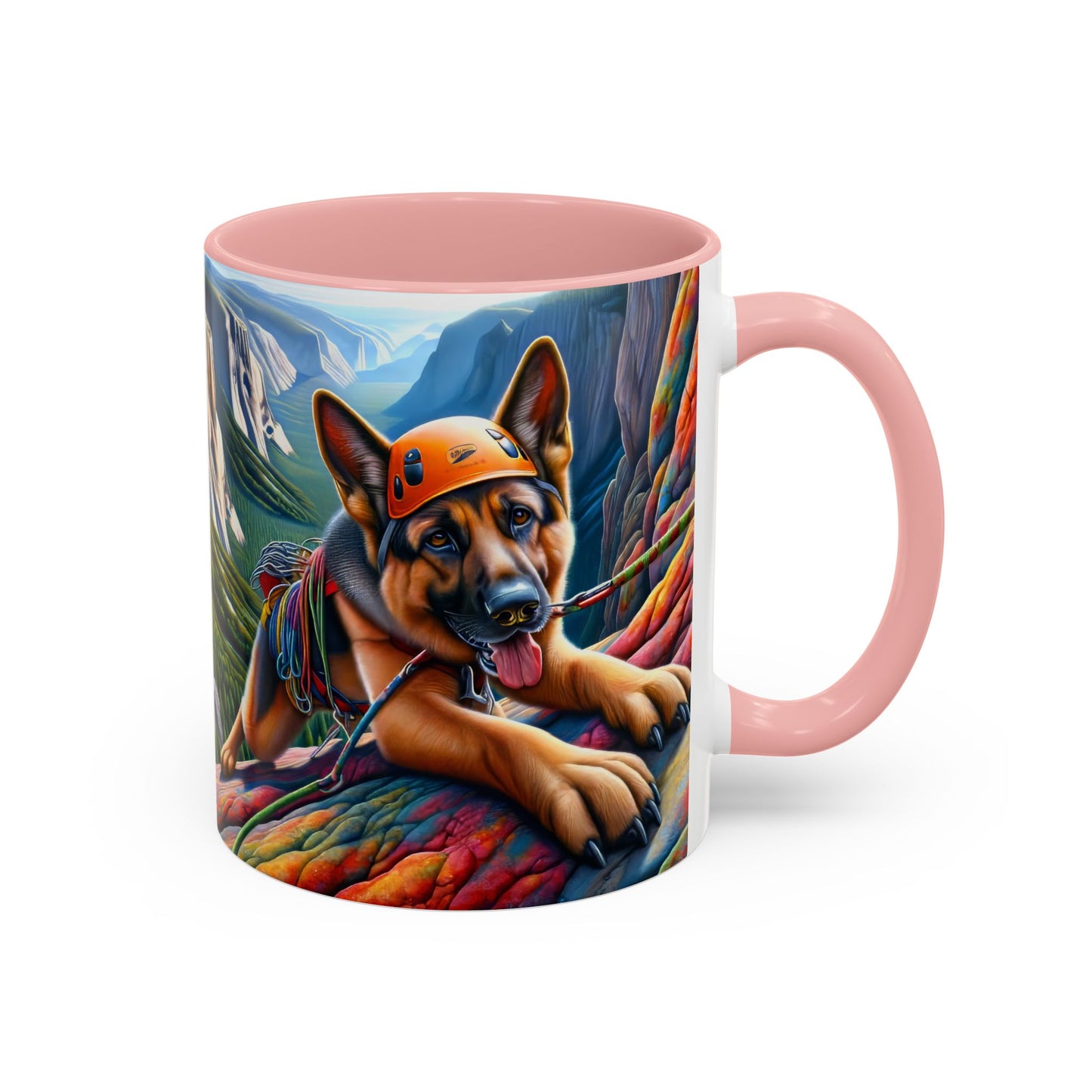 German Shepherd Rock Climbing Coffee Mug