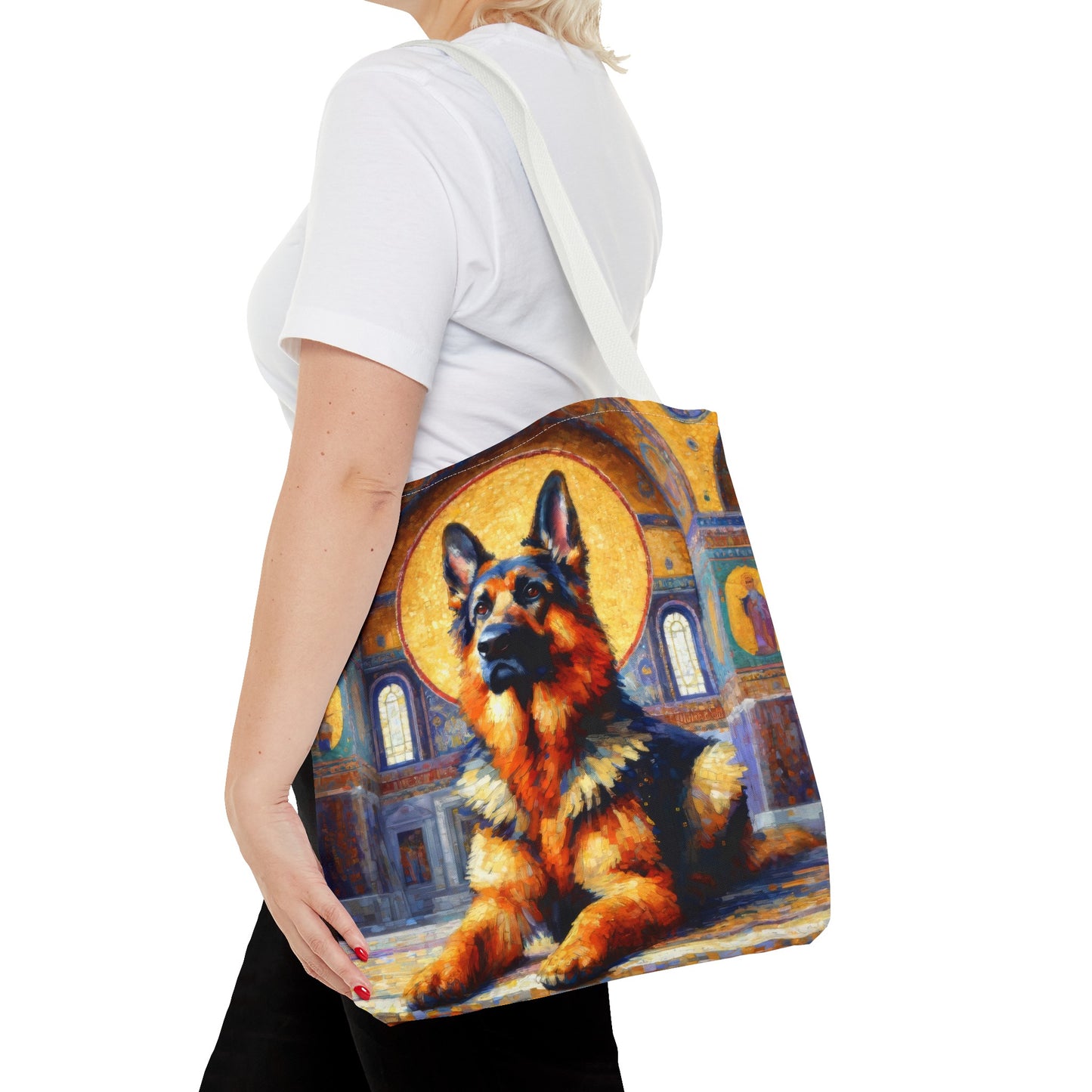 Neo-impressionist German Shepherd Tote Bag