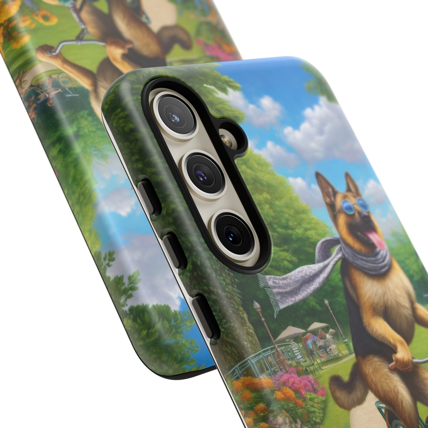 German Shepherd Riding a Bicycle Phone Case