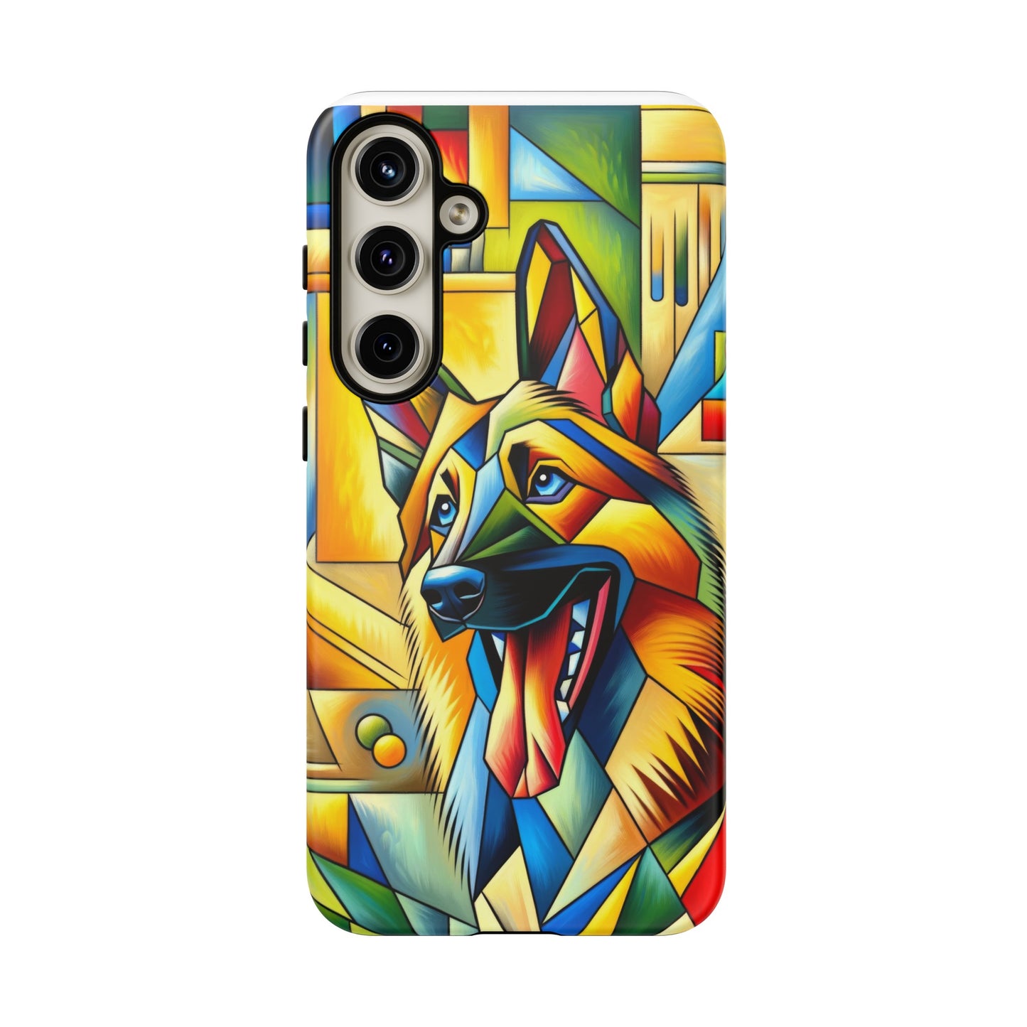 German Shepherd in Cubism Tough Phone Case