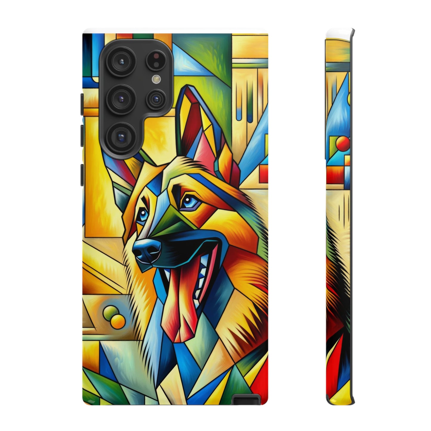 German Shepherd in Cubism Tough Phone Case