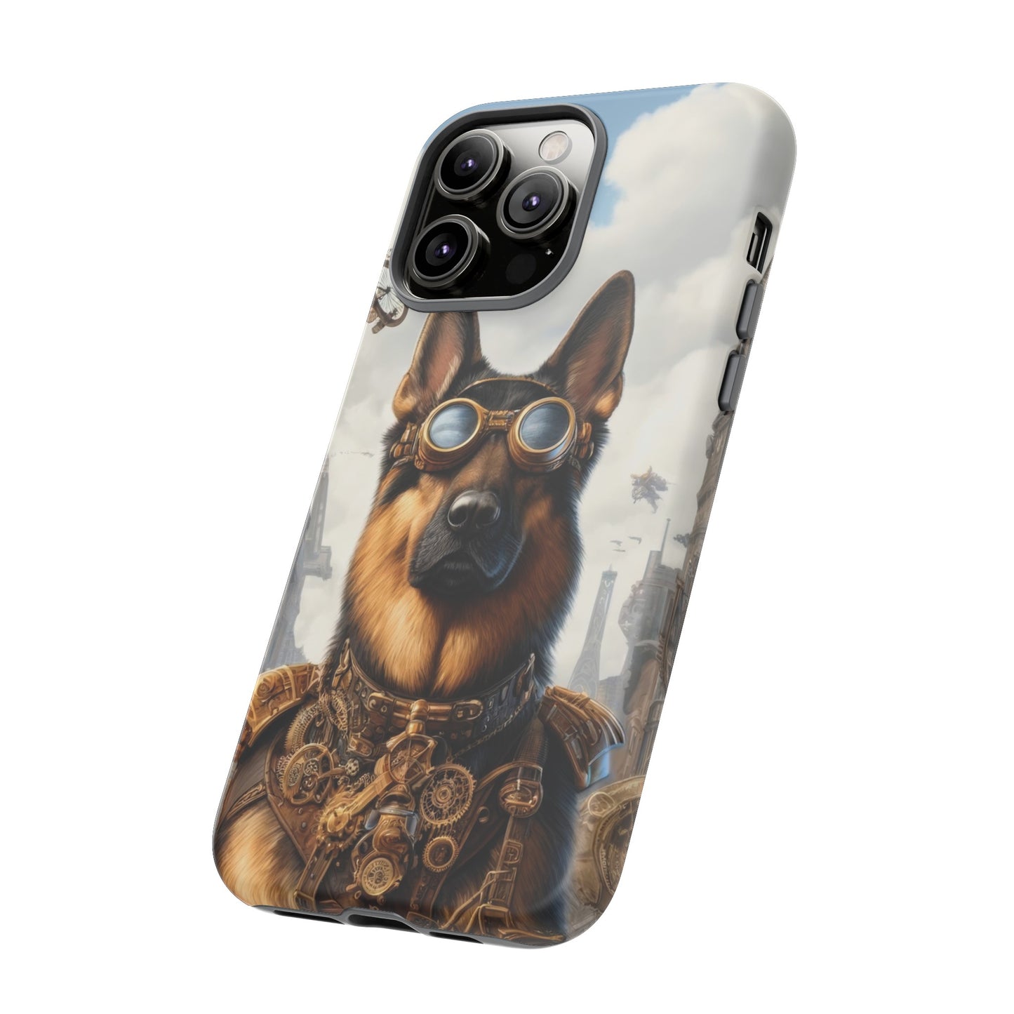 Realism and steampunk German Shepherd Phone Case