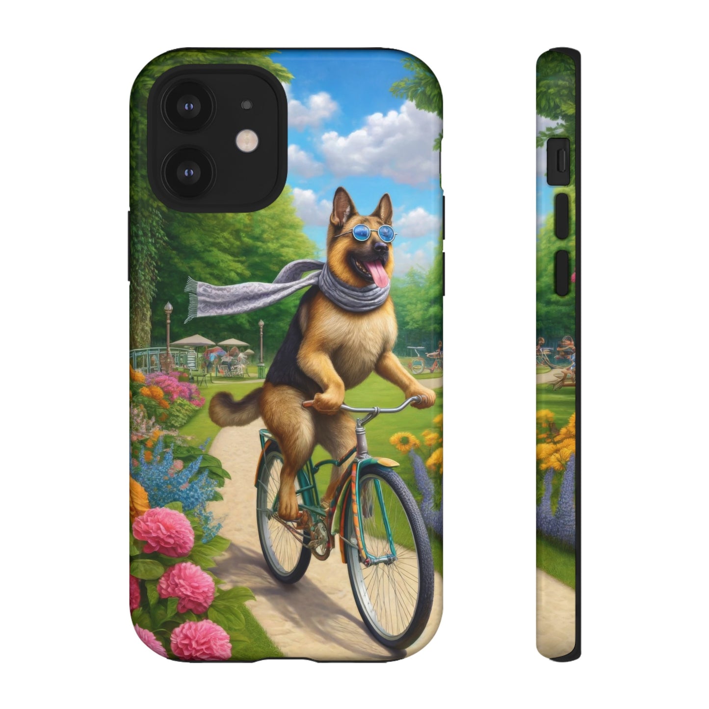 German Shepherd Riding a Bicycle Phone Case