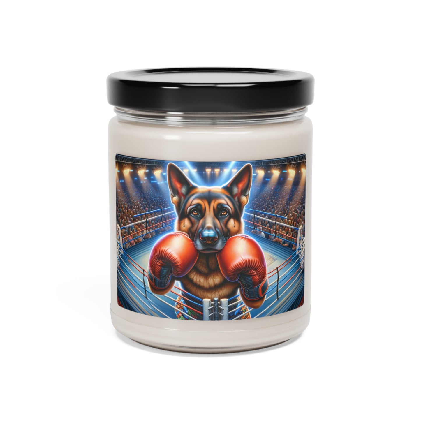 German Shepherd Boxing Scented Soy Candle, 9oz