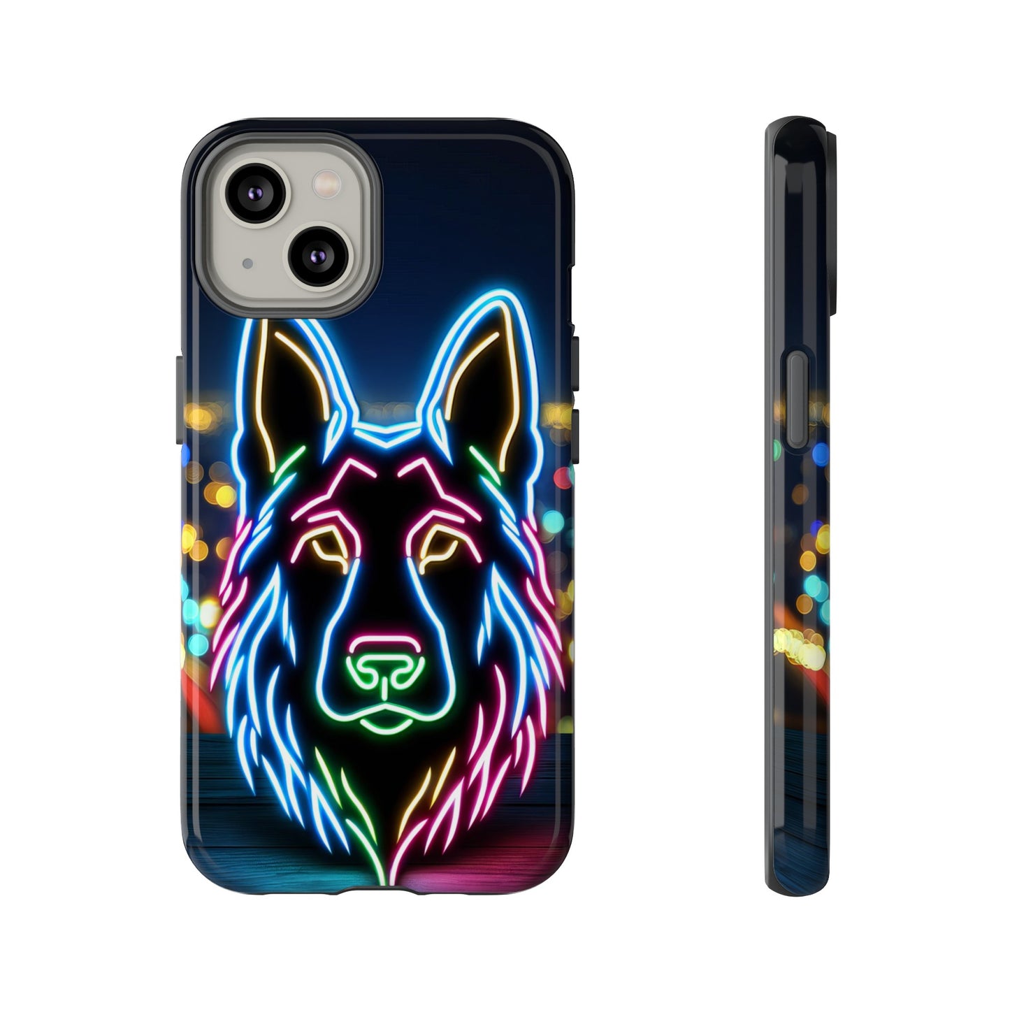 German Shepherd Neon Light Phone Case