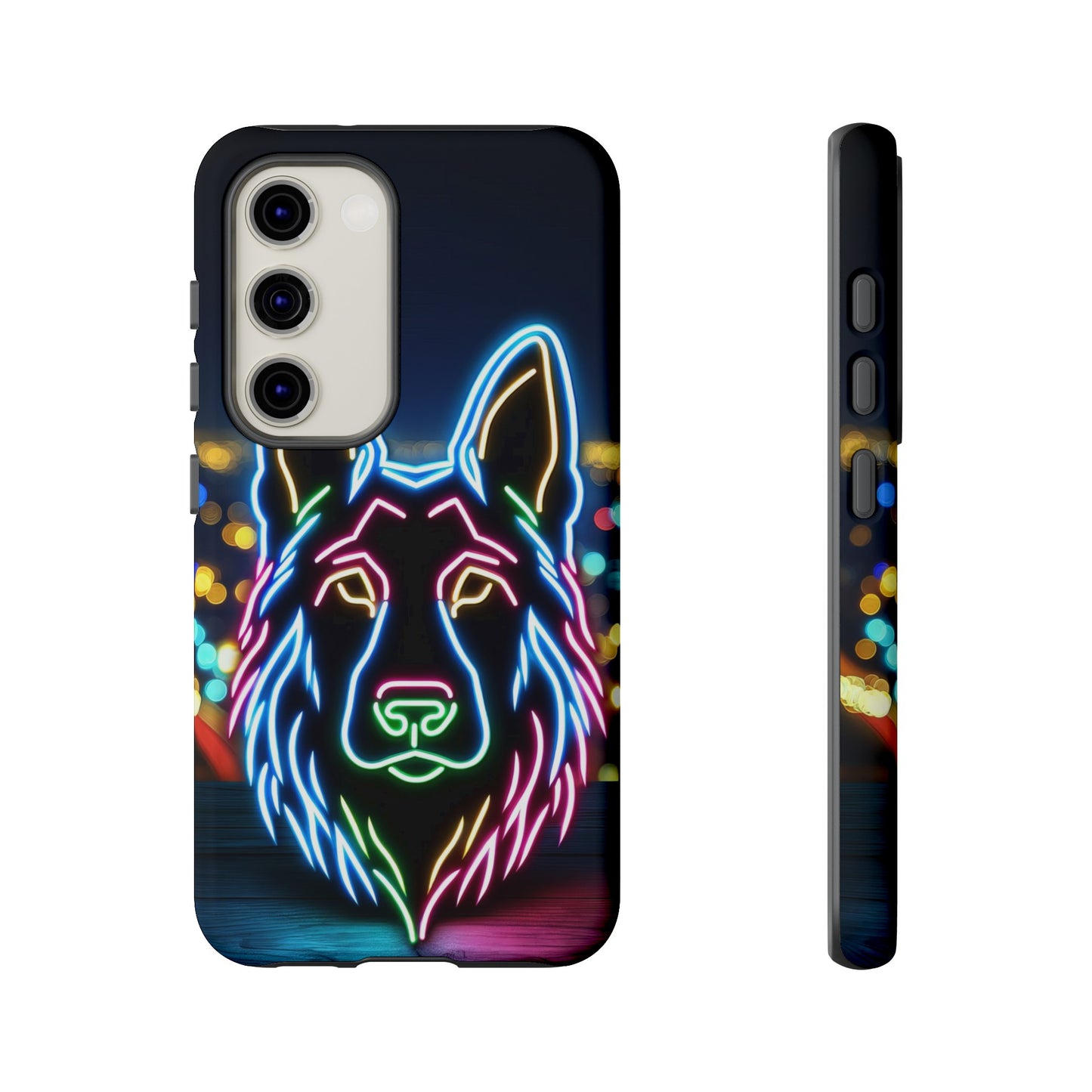 German Shepherd Neon Light Phone Case