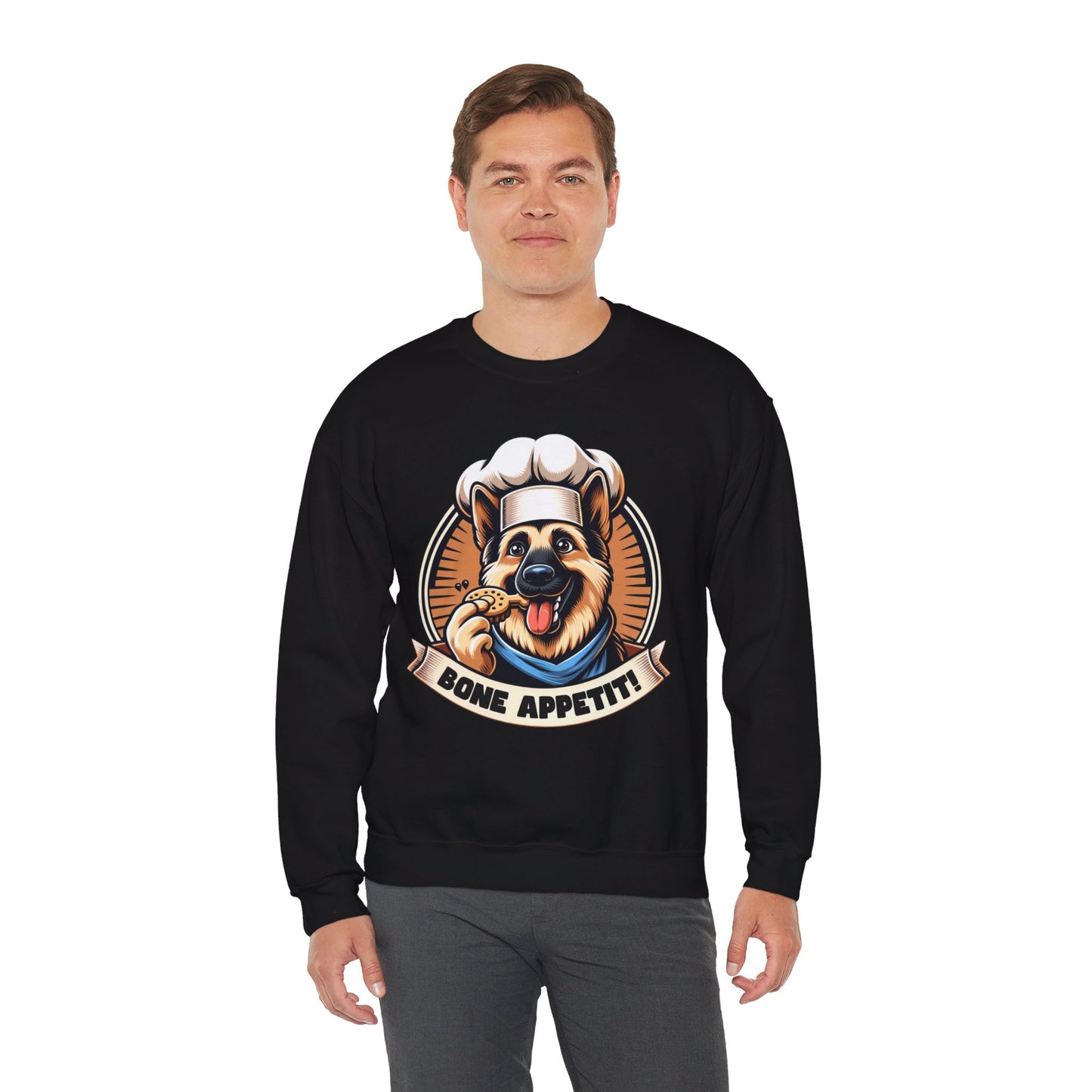 Bone Appetit Sweatshirt (10 colors) (German Shepherd)