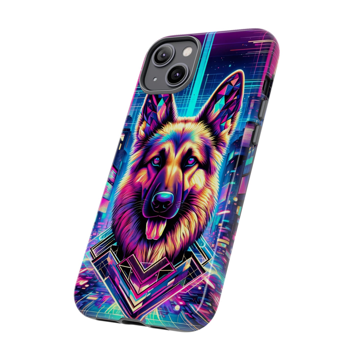 Glitch art German Shepherd Phone Case