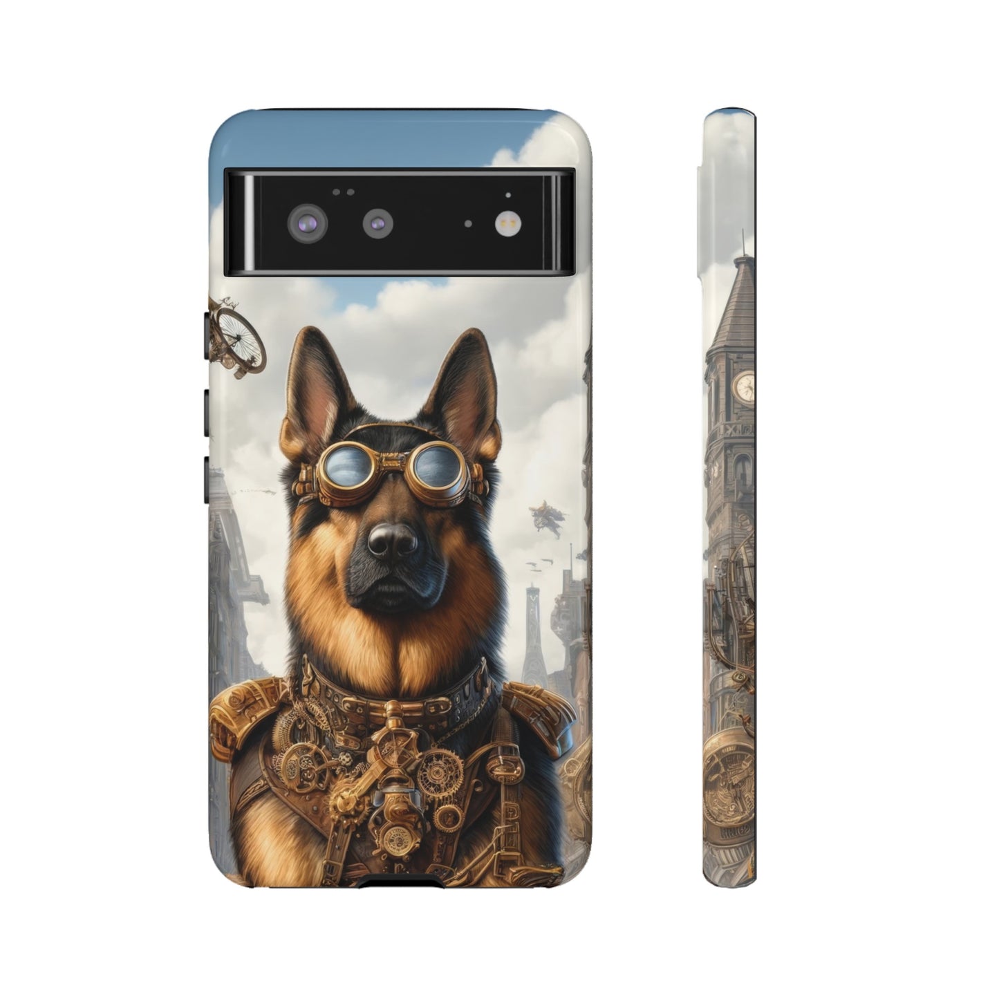 Realism and steampunk German Shepherd Phone Case