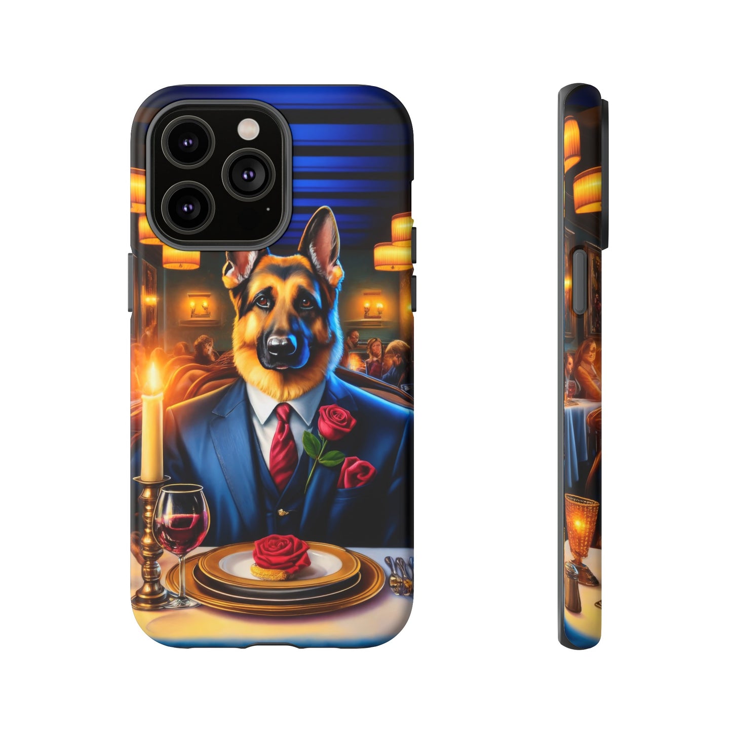 German Shepherd Going on a Date at a Restaurant Phone Case